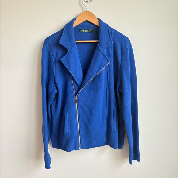 Lauren Ralph Lauren Moto Sweater Knit Jacket XXL - Picture 2 of 3